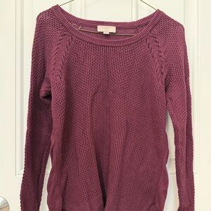 LOFT Women's Burgundy Crew Neck Sweater